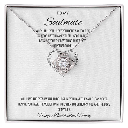 Love Knot Necklace to my Soulmate for Wife, Girlfriend or Fiancé'